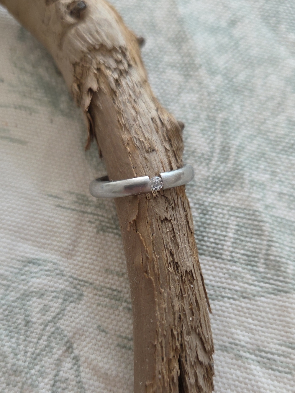 SteelX Classic Stainless steel Band Ring with Single CZ Accent